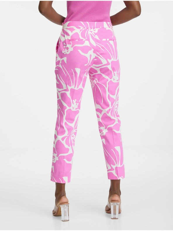 Orsay Pantaloni rosa e bianchi da donna a fantasia ORSAY