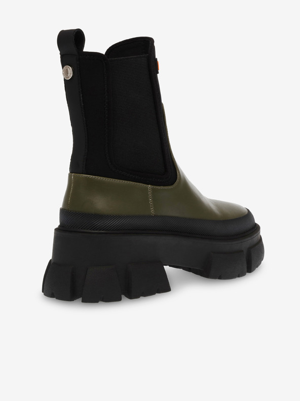 Steve Madden Stivali chelsea da donna in pelle nera e verde Steve Madden Triumphal Bootie