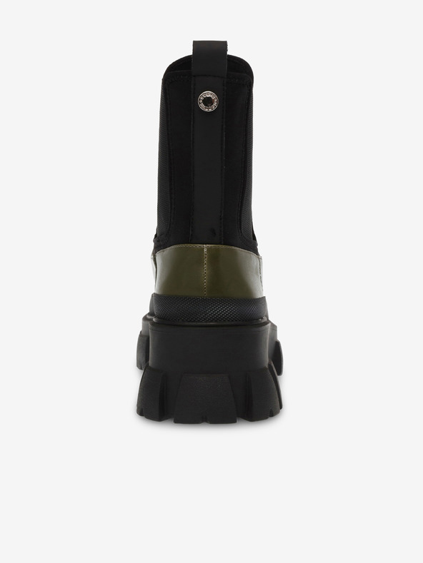 Steve Madden Stivali chelsea da donna in pelle nera e verde Steve Madden Triumphal Bootie
