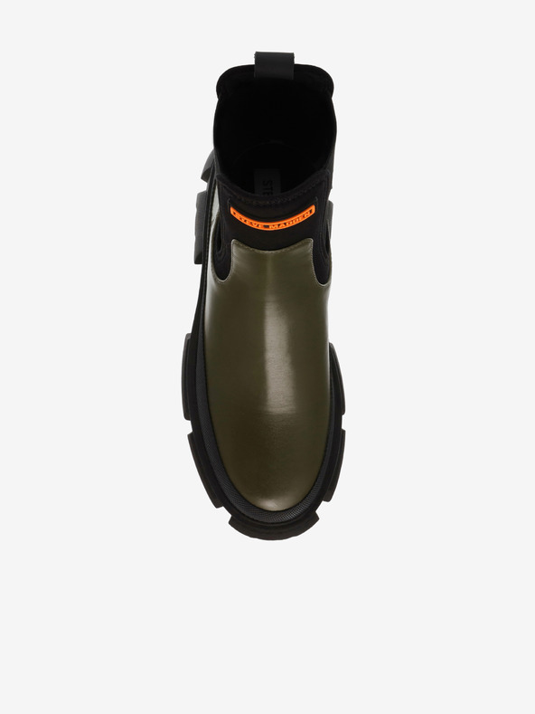 Steve Madden Stivali chelsea da donna in pelle nera e verde Steve Madden Triumphal Bootie