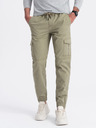 Ombre Clothing Pantaloni cargo jogger da uomo color kaki Ombre Clothing