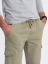 Ombre Clothing Pantaloni cargo jogger da uomo color kaki Ombre Clothing