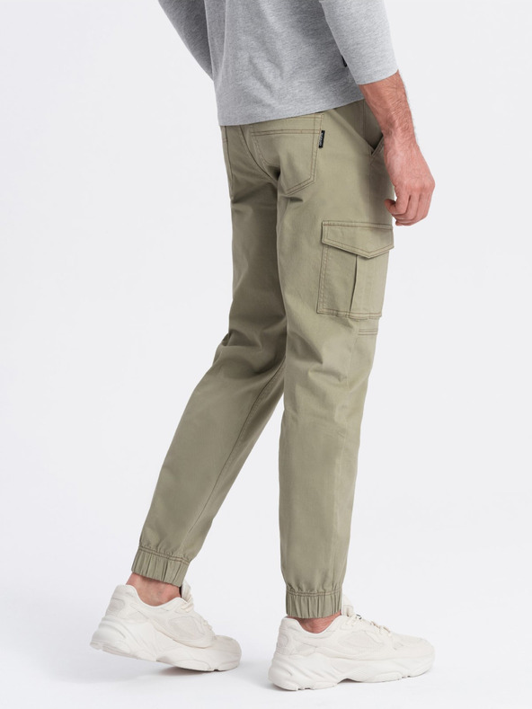 Ombre Clothing Pantaloni cargo jogger da uomo color kaki Ombre Clothing