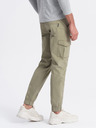 Ombre Clothing Pantaloni cargo jogger da uomo color kaki Ombre Clothing
