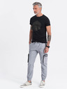 Ombre Clothing Pantaloni cargo jogger grigio chiaro da uomo Ombre Clothing