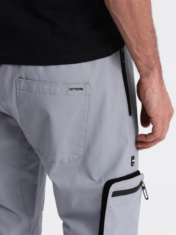 Ombre Clothing Pantaloni cargo jogger grigio chiaro da uomo Ombre Clothing