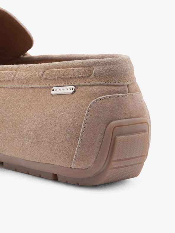 Ombre Clothing Mocassini da uomo beige in pelle con suola driver Ombre Clothing