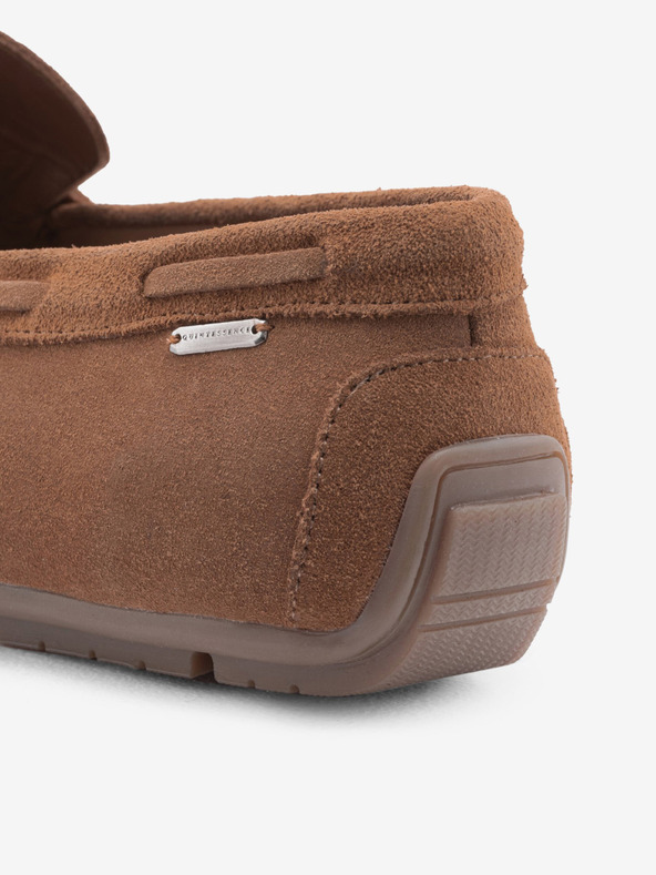 Ombre Clothing Mocassini da uomo in pelle marrone con suola Ombre Clothing