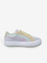 Puma Sneakers da donna gialle e grigie con dettagli in pelle scamosciata Puma Suede Mayu