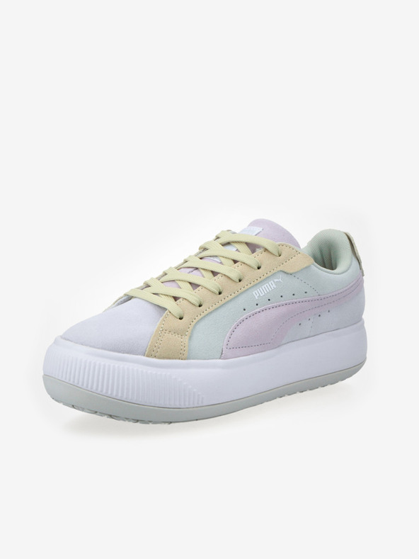 Puma Sneakers da donna gialle e grigie con dettagli in pelle scamosciata Puma Suede Mayu