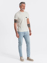 Ombre Clothing T-shirt crema da uomo con taschino Ombre Clothing