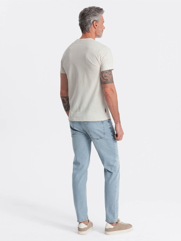 Ombre Clothing T-shirt crema da uomo con taschino Ombre Clothing