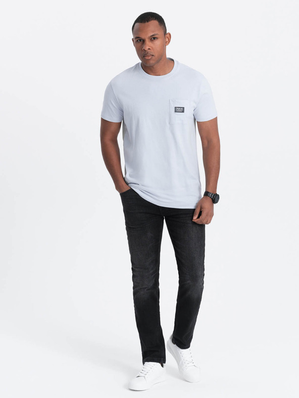 Ombre Clothing Maglietta azzurra da uomo con taschino Abbigliamento Ombre