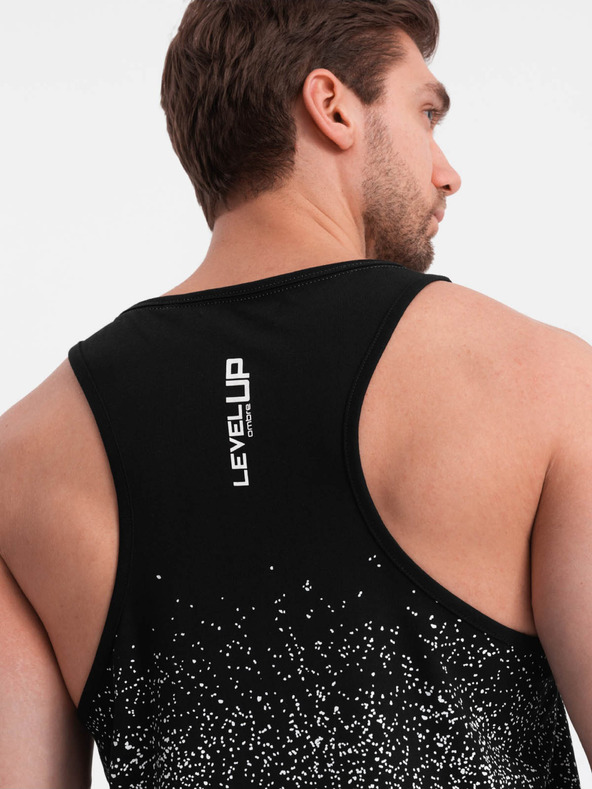 Ombre Clothing Canotta nera stampata da uomo Ombre Clothing