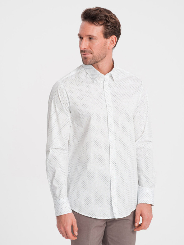 Ombre Clothing Camicia bianca da uomo in cotone Ombre Clothing