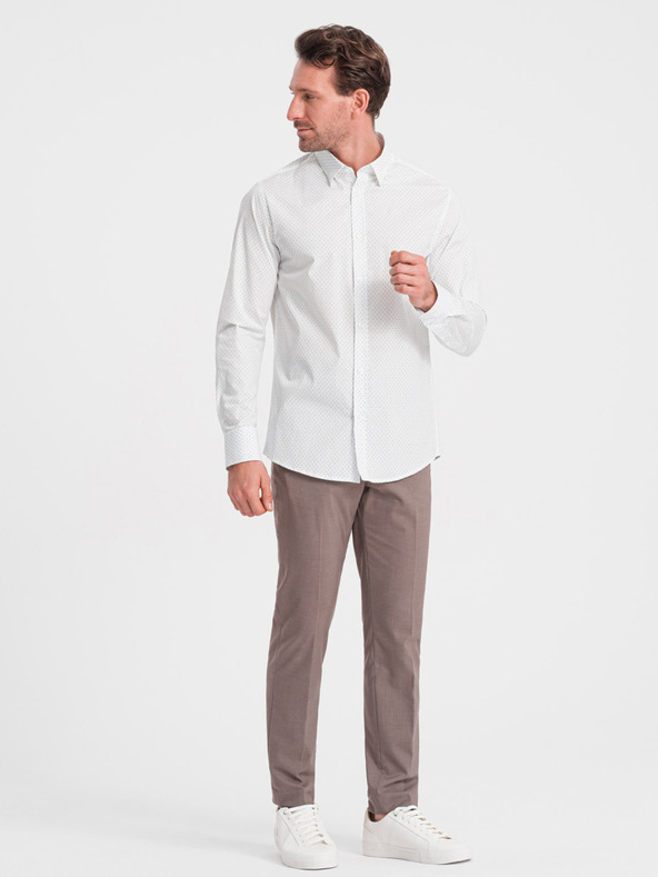 Ombre Clothing Camicia bianca da uomo in cotone Ombre Clothing