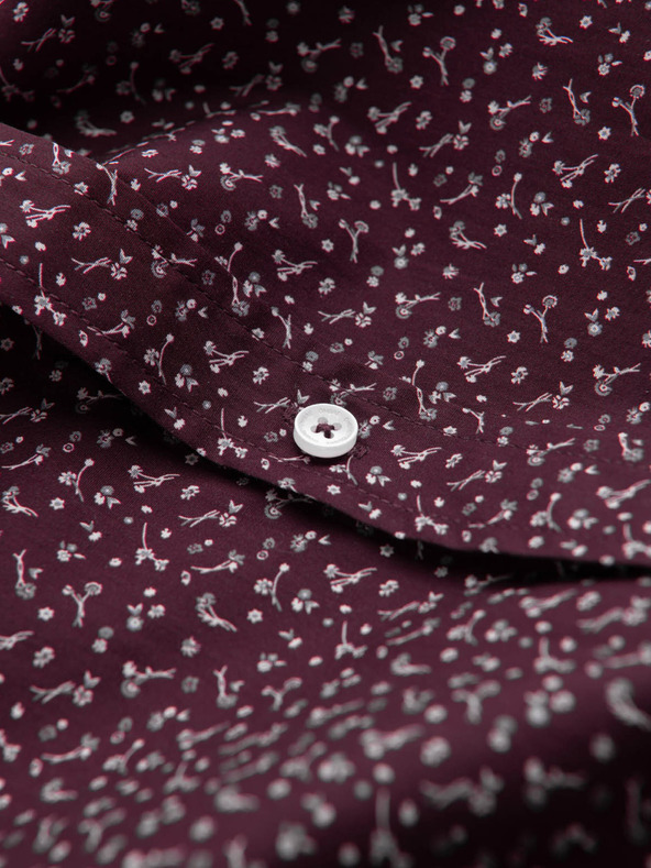 Ombre Clothing Camicia slim da uomo a fantasia bordeaux Ombre Clothing