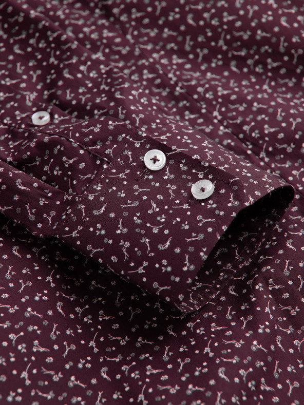 Ombre Clothing Camicia slim da uomo a fantasia bordeaux Ombre Clothing