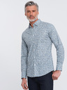 Ombre Clothing Camicia slim da uomo a fantasia blu Ombre Clothing