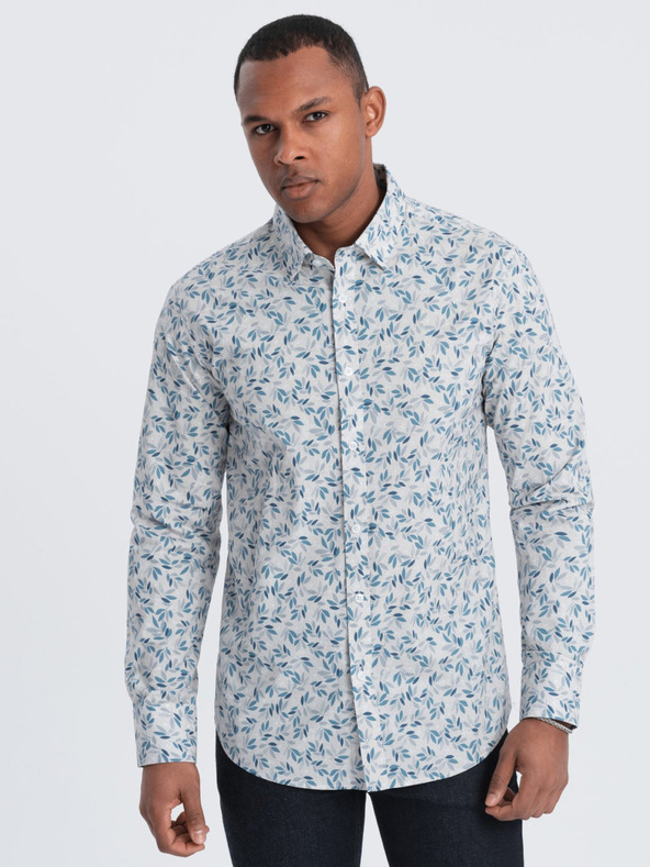 Ombre Clothing Camicia fantasia grigia da uomo Ombre Clothing