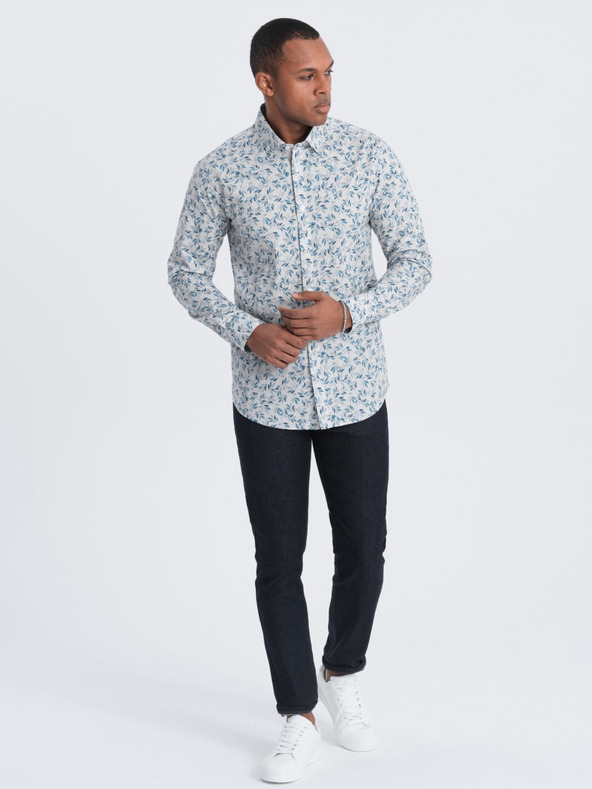 Ombre Clothing Camicia fantasia grigia da uomo Ombre Clothing