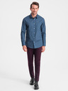 Ombre Clothing Camicia slim da uomo a fantasia blu Ombre Clothing