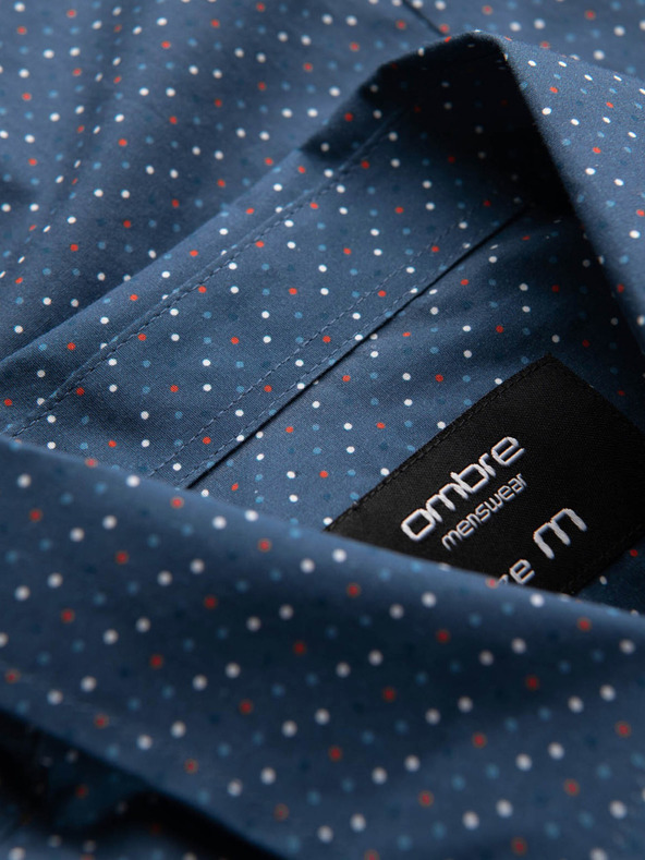 Ombre Clothing Camicia slim da uomo a fantasia blu Ombre Clothing