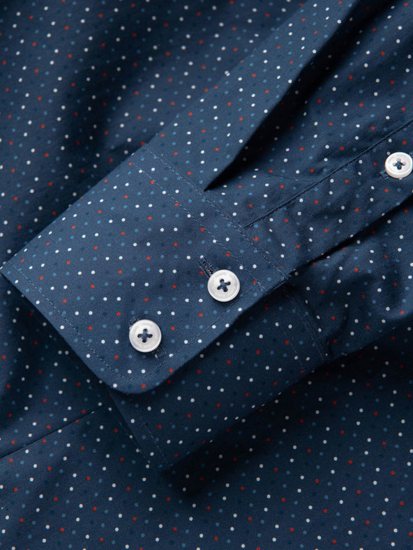 Ombre Clothing Camicia slim da uomo a fantasia blu Ombre Clothing