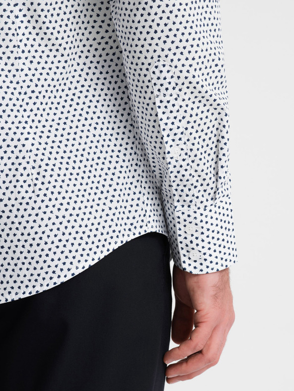 Ombre Clothing Camicia uomo bianca fantasia slim fit Ombre Clothing