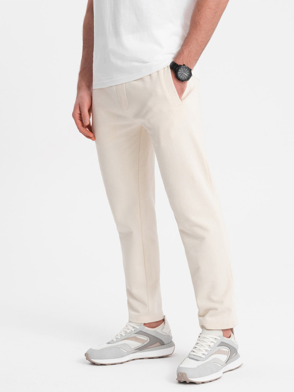 Ombre Clothing Pantaloni da ginnastica da uomo crema Ombre Clothing