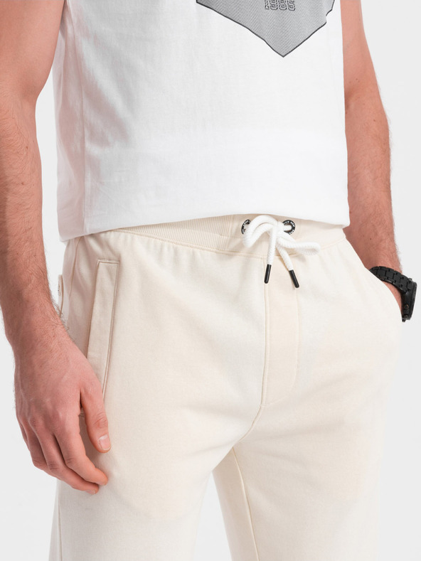 Ombre Clothing Pantaloni da ginnastica da uomo crema Ombre Clothing