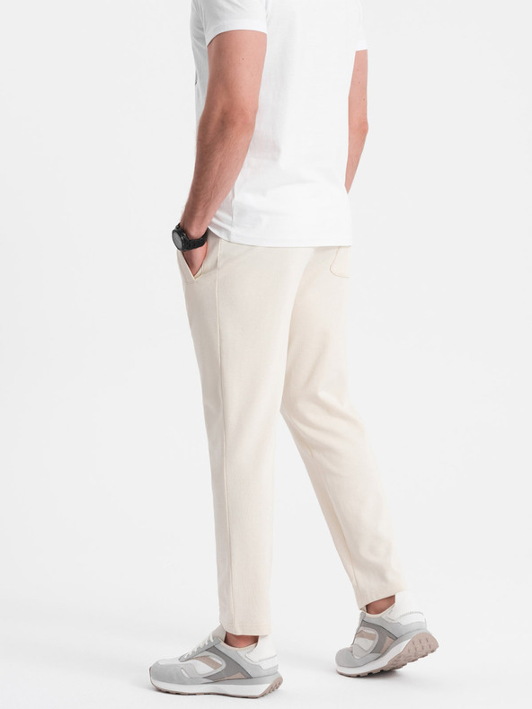 Ombre Clothing Pantaloni da ginnastica da uomo crema Ombre Clothing