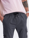 Ombre Clothing Pantaloni cargo jogger da uomo grigio scuro Ombre Clothing