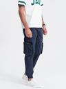 Ombre Clothing Pantaloni cargo jogger da uomo blu scuro Ombre Clothing