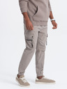 Ombre Clothing Pantaloni cargo jogger beige da uomo Ombre Clothing
