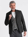 Ombre Clothing Blazer jacquard da uomo grigio scuro Ombre Clothing