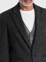 Ombre Clothing Blazer jacquard da uomo grigio scuro Ombre Clothing
