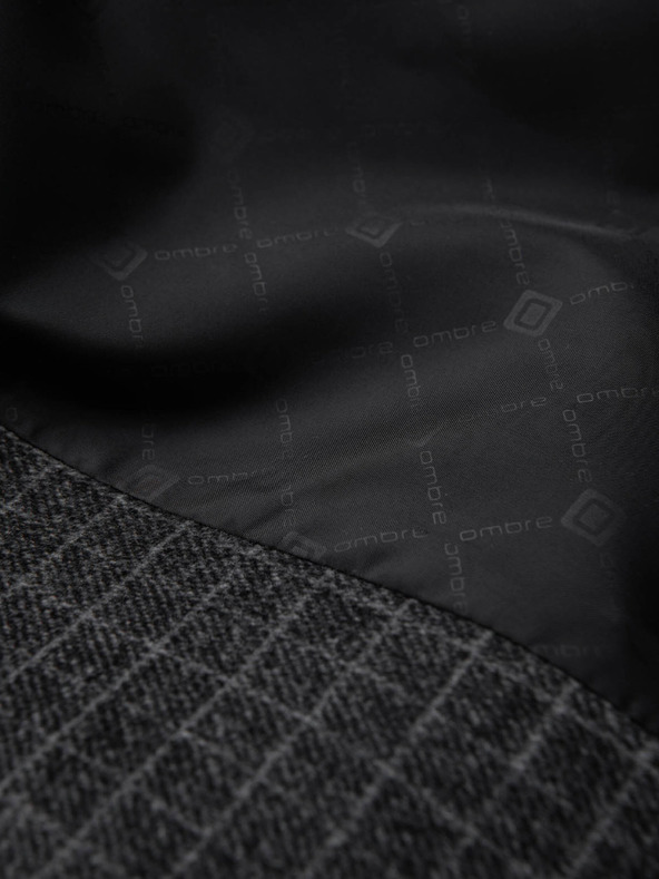 Ombre Clothing Blazer grigio scuro da uomo a quadri in misto lana Ombre Clothing