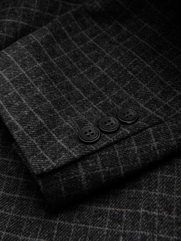 Ombre Clothing Blazer grigio scuro da uomo a quadri in misto lana Ombre Clothing