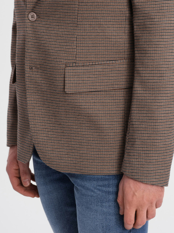 Ombre Clothing Blazer marrone a quadri sottili da uomo Ombre Clothing