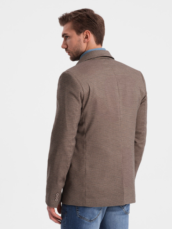 Ombre Clothing Blazer marrone a quadri sottili da uomo Ombre Clothing