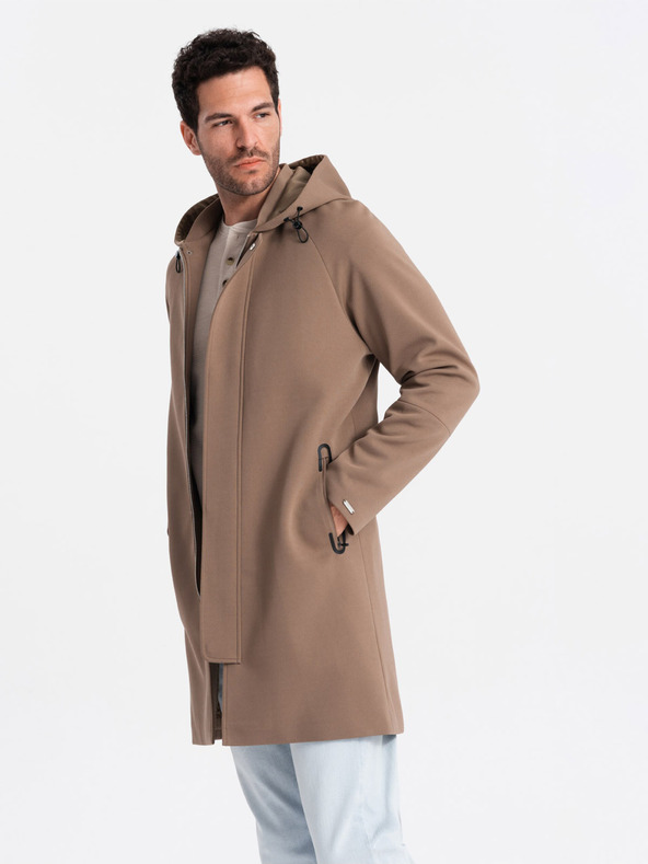 Ombre Clothing Cappotto con cappuccio marrone da uomo Abbigliamento Ombre