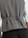Ombre Clothing Gilet jacquard da uomo grigio con risvolto Ombre Clothing