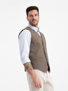 Ombre Clothing Gilet jacquard marrone da uomo Ombre Clothing