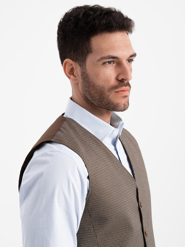 Ombre Clothing Gilet jacquard marrone da uomo Ombre Clothing