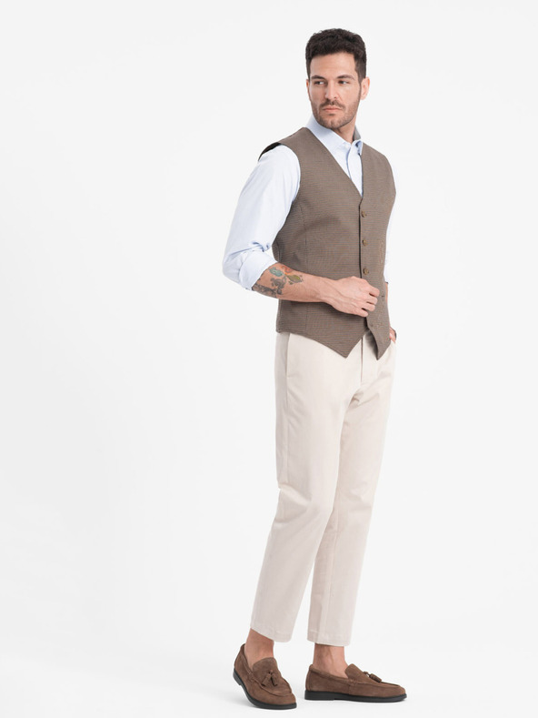 Ombre Clothing Gilet jacquard marrone da uomo Ombre Clothing