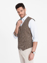 Ombre Clothing Gilet jacquard marrone da uomo Ombre Clothing
