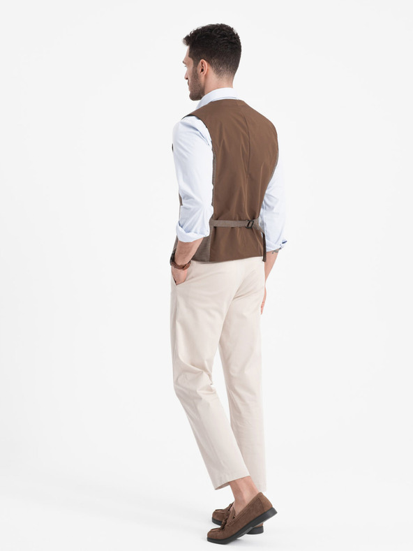 Ombre Clothing Gilet jacquard marrone da uomo Ombre Clothing