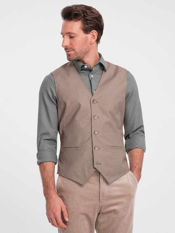 Ombre Clothing Gilet beige da uomo Ombre Clothing