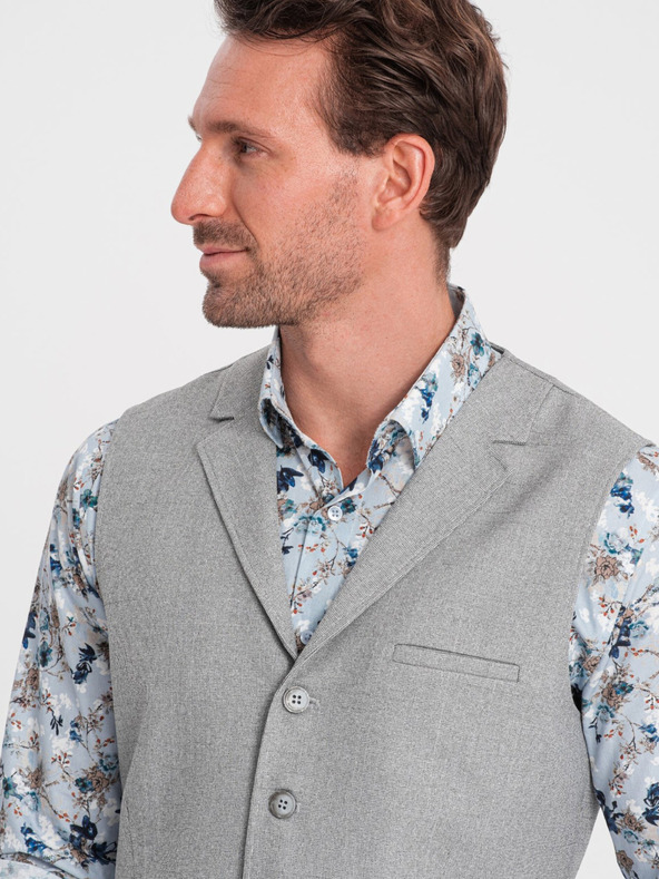 Ombre Clothing Giacca da uomo grigio chiaro con colletto Ombre Clothing